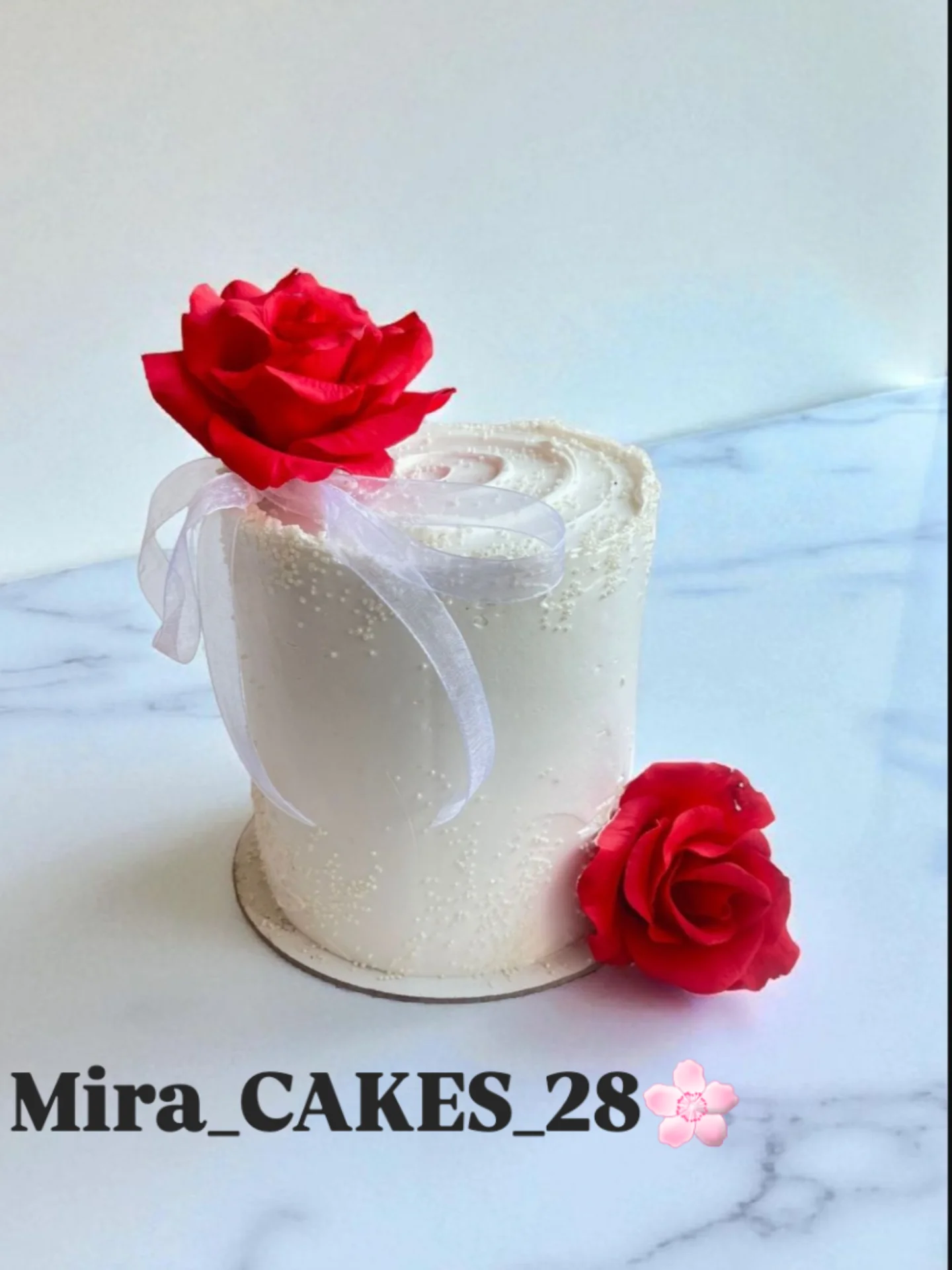 Classic White Wedding Cake - Front View